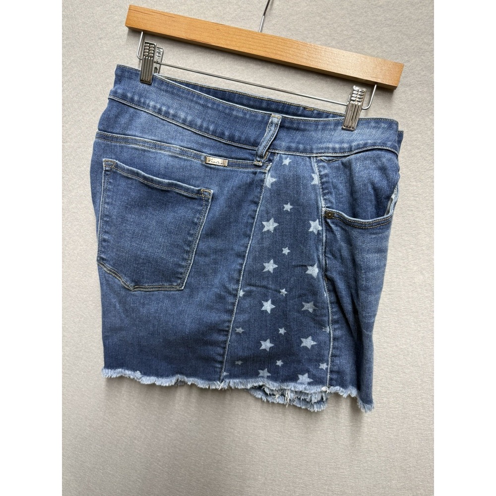 KanCan Denim Shorts Womens 22 Blue Excellent Star Distressed Frayed Hem